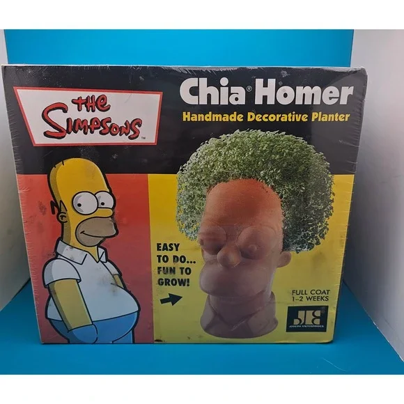 The Simpsons Chia Homer Handmade Decorative Planter New In Box Collectible - Picture 3 of 6